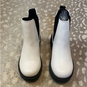 White Chelsea boots
